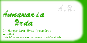 annamaria urda business card